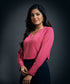 Cuff Scalloped Chiffon  Top-Pink
